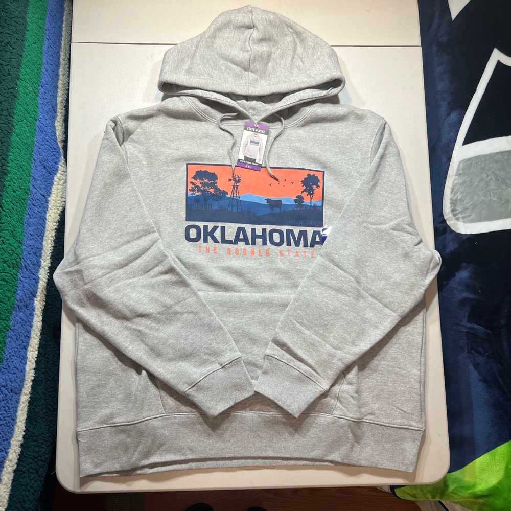 Men’s State of Mine Oklahoma Horizon Tones Heavyweight Hoodie | NWT Size XXL